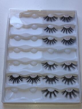 False Eyelash Set - Black Dramatic Lashes 7 Pairs Of Lashes